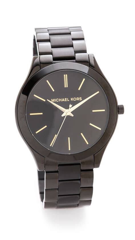 michael kors slim runway black|michael kors black runway watch.